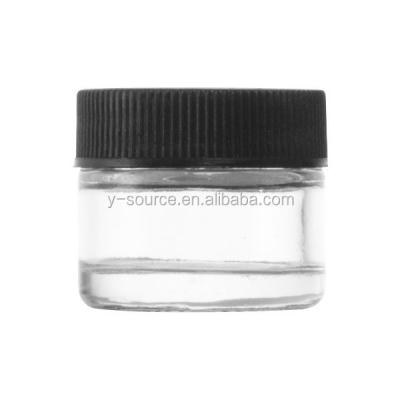 China Mini Personal Care Glass Jar Black 5ml UV Gel Glass Jar For Hemp Packaging for sale