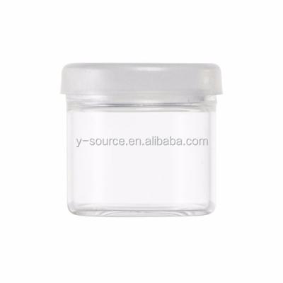 China Square Cosmetic Small Jar Bamboo Borosilicate Glass With Lid for sale