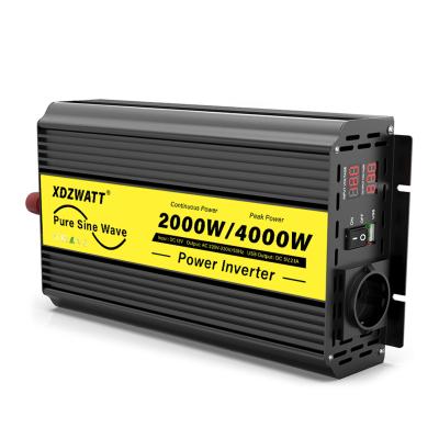 China XDZ DC to AC Voltage Portable Power 1000 1500 2000 Wattage Options Wave 12v 24v to 220v Pure Sine Off-Grid Inverter for Home 31*18*7.2(cm) for sale