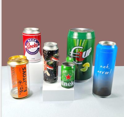 China Eco-Friendl Cylinder Beer Money Coin Storage Tin Can Beer Shape Towel Underwear Sock T-shirt Tin Packaging Tin Boxes for sale