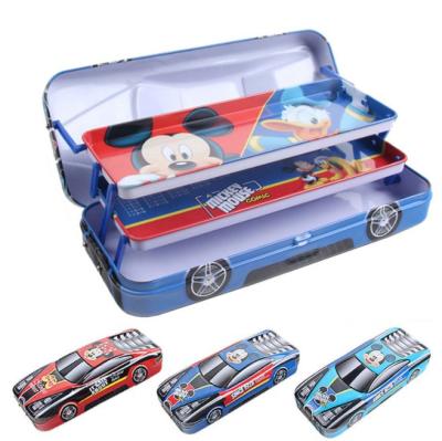 China Custom food logo printing pen case metal tin box pencil case kids toys truck metal car shape pencil tin box for sale