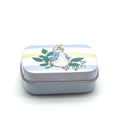 China Wholesale Customized Portable Empty Rectangular Hinged Logo Food Grade Mint Candy Cans Small Hinged Box for sale