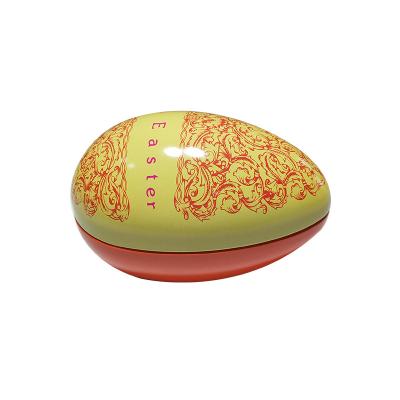 China Recyclable Wholesale Custom Printing Empty Shaped Chocolate Candy Easter Egg Wedding Gift Packaging Tin Box for sale