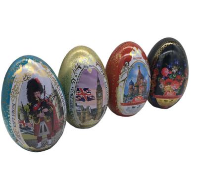 China Recyclable Luxury Custom Printing Shaped Small Easter Egg Food Grade Chocolate Candy Toy Gift Tin Packaging Box for sale