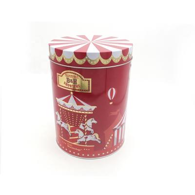 China Dongguan Supplier Metal Biscuit Biscuit Tin Packaging Round Music Box Unique Luxury Empty Custom Large Biscuit Tin Gift for sale