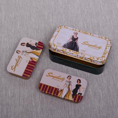 China Food Custom Printed Mini Small Metal Rectangular Empty Gold Cigarette Hinged Case Tin Box for sale