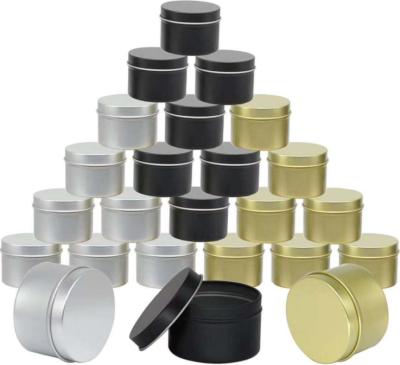 China Eco-friendly Professional Gold Travel Manufacturing Black Decorative Aroma Candle Tins Candle Tin Jar for sale