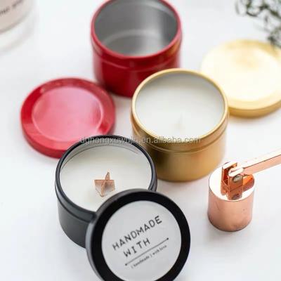 China Eco-Friendl High Quality Garden Hotel Decoration Black Candle Tin Metal Tin Candle For Home Travel for sale