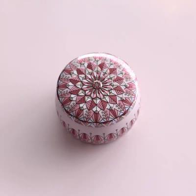 China New Design Unique Packaging Seamless 4oz Candle Tins Empty Metal Round Candle Containers Luxury Pink Tin for sale