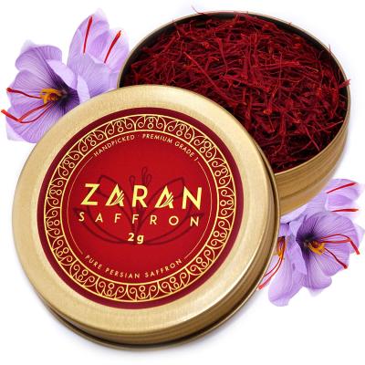 China Hot Selling Food Grade Logo Big Gold Round Saffron Tin Packaging Empty Metal Saffron Tin Luxury Custom Box Packaging for sale