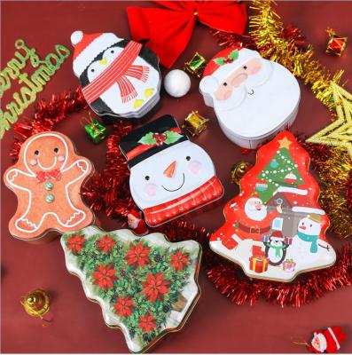 China Recyclable Christmas Holiday Packaging Tin Box Nested Santa Christmas Candy Cookie Chocolate Gift Tin Containers Decorative for sale