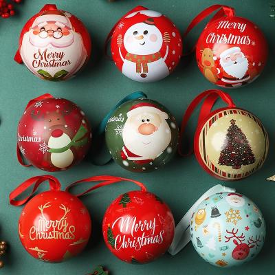 China Food Customized Small Mini Wedding Empty Printed Round Candy Ball Gift Tin Christmas Ball Tin Box For Party Favor for sale