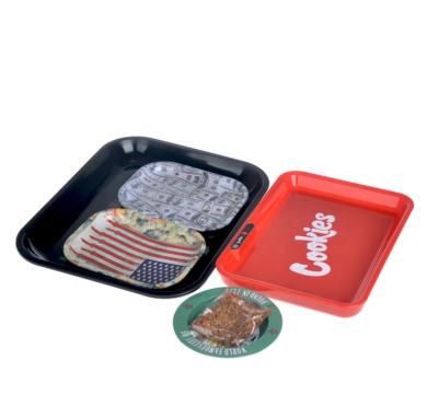 China Recyclable Single Premium Cigarette Rolling Smoking Trays Led Anime Mini Rolling Tray Logo Mold With Grinder for sale