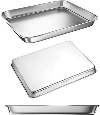 China Food Grade Stainless Steel B Disposable Square Cake Pans Baking Tray Sheet Rectangle Perforated Aluminum Baking Tray Delux for sale