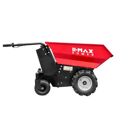 China Farm Machinery K-maxpower Self Loading 48V 20AH 1100W Electric All-Terrain Full Hydraulic Mini Truck Tracked Crawler Dumper Machine for sale