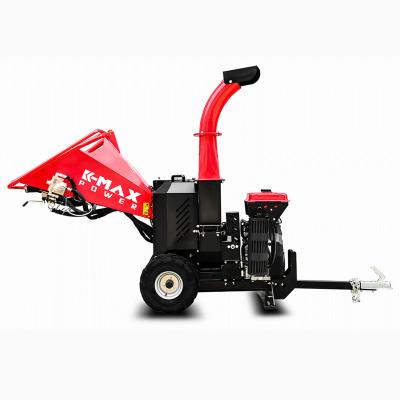 China Cutting Forestry Wood Log Waste K-maxpower CE Approved Professional 27HP 740CC Electric Start Self Feeding Tree Branch Wood Chipper Shredder Machine for sale