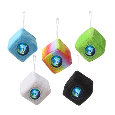 China Wholesale Hanging Game Fuzzy Dice Soft Toys Custom LOGO Hanging Car Dice Keychain Gift Toys Decoration for sale