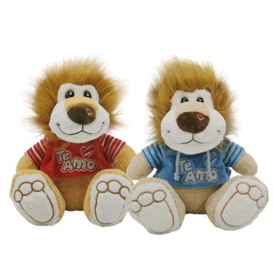 China Wholesale Lion Animal Soft Toys from Lion Custom Valentine Gift Stuffed Lion Animal Toys With Shirts for sale