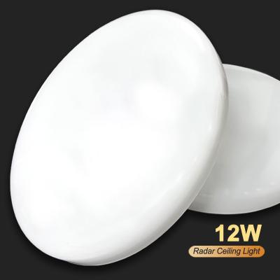 China china manufacture 220v 12w 225mm white motion sensor outdoor mounted ceiling light for sale