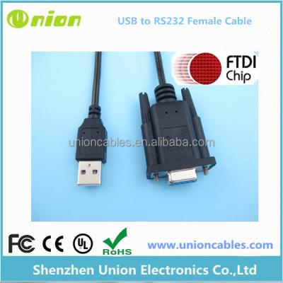 China Computer 1.8m FTDI USB To RS232 FT232RL Serial Chip DB9 Adapter Converter Female Female Cable for sale