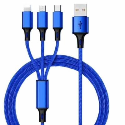 China MP3/MP4 Multi Player 3 in1 Charger USB Cable Cord Type Micro C Data Synchronization Fast Charging for sale