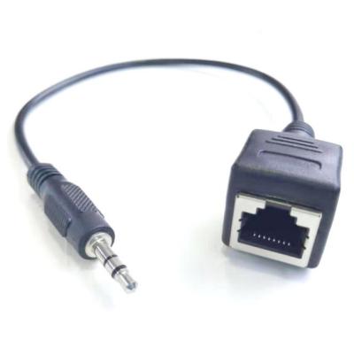 China Routers Stereo 3.5mm to RJ45 Female Extra Over Cat5&Cat6 Cable (2X 3.5mm to RJ45 Female) for sale