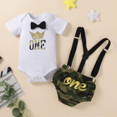 China Camouflage Anti-Shrink Jumpsuits 2 Piece Baby Romper Boys Clothing Shorts Baby Boy Clothing Sets for sale