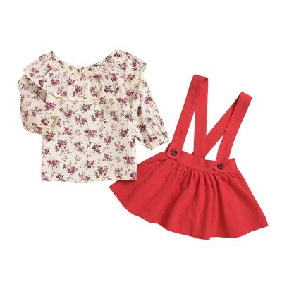 China Casual Floral Shirt and Dress Costume Kids Clothing Baby Clothes Girls Dresses for sale