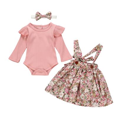 China OEM Available Breathable 100% Cotton Fall Baby Skirt Long Sleeve Clothes For Newborn Baby Rompers Organic Baby Rompers for sale