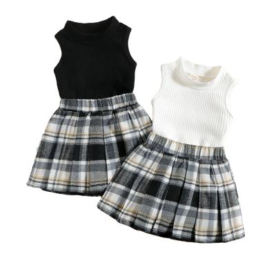 China 2022 New Arrival Anti-shrink Sleeveless Shorts Solid Striped Ins Baby Set Baby Clothes for sale