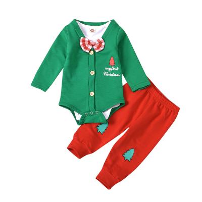 China Christmas Printed Manufacturer Baby Hot-selling Soft Organic Clothing Three-Piece Set for sale