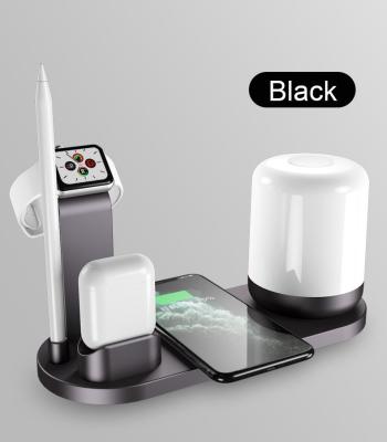 China Newest Qi Wireless Mobile Charger with Night Light and 10W Fast Charging Dock for sale