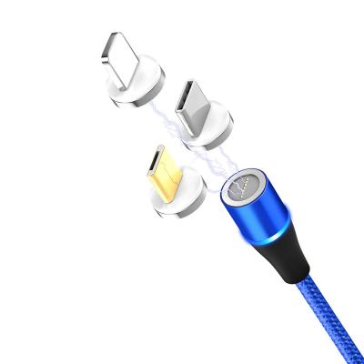 China 3A Fast Charging Fast Charging Magnetic Type C USB Cable Lightning 3A LED Micro Magnetic Cable for sale