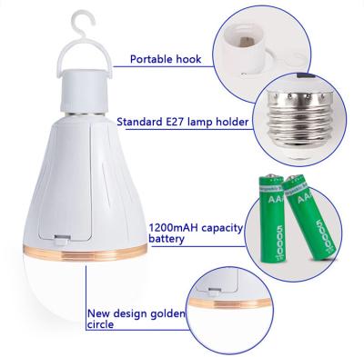 China Residential Emergency Smart Bulb Light E27 LED Intelligent Rechargeable Bulb Light With Battery Element for sale