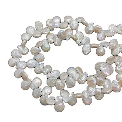 China Porous Freshwater Pearl Flat Round Natural Freshwater Pearl Round Beads For DIY Necklace Jewelry Making Ladies Fashion Boutique Accessories for sale