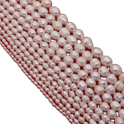 China Natural Freshwater Pearl Pearl Beads Rice Shape Perforated Loose Beads Shape Jewelry Rice Bead DIY Elegant Necklace Jewelry Making for sale