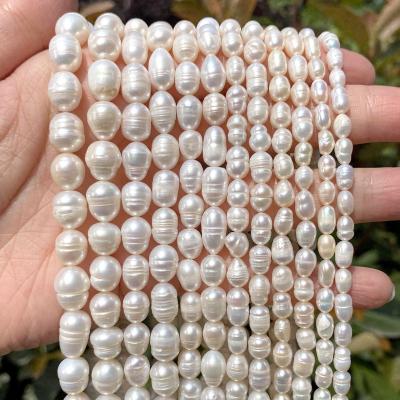 China Freshwater Pearl Natural Freshwater Pearl Beads High Quality Rice Shape Punch Loose Beads For Jewelry Making DIY Necklace Bracelet for sale