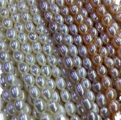 China Jewelrys Necklace Bracelets 3-4mm Rice Bead Strand Loose Beads Small Bead String For Jewelry Making for sale