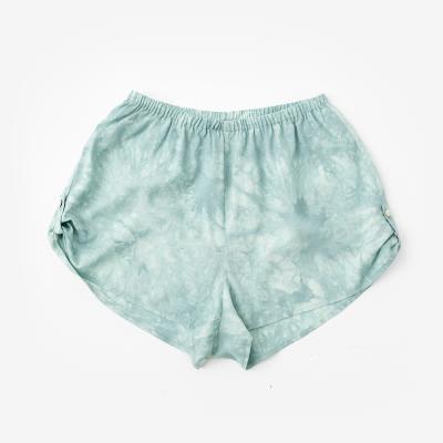 China 2021 New Arrival Water Green QUICK DRY Tie Dye Squishy Canvas Pajamas Sleepwear Shorts for sale