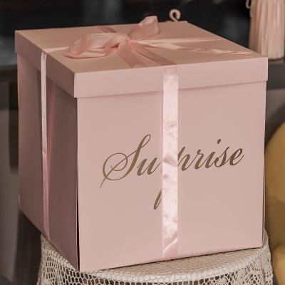 China Birthday Recyclable Party Paper Boxes For Wedding Party Surprise Balloon Gift Box Girl Love Birthday Girl Surprise Box for sale