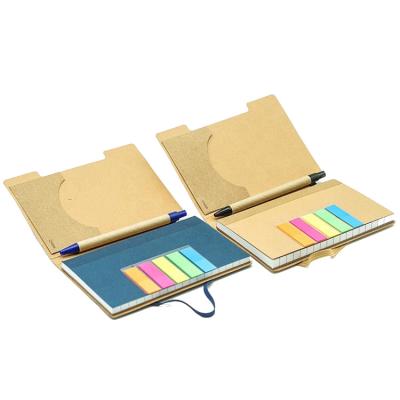 China Mini Customized Logo Printed Kraft Paper Sticky Notes Notebooks With Pen for sale