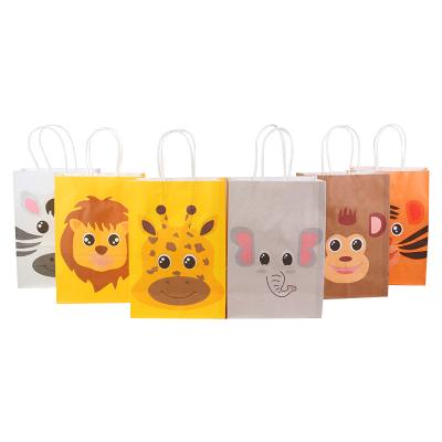 China WEIGAO Handmade Safari Party Paper Bags for Kids Birthday Party Favors Gift Bags Box Jungle Zoo Candy Bags Boxes Decor Baby Shower for sale