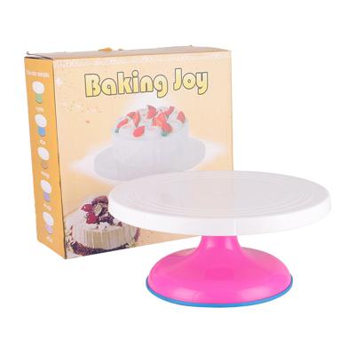 China 2022 New White Sustainable Cake Turntable Plastic Cake Stand Baking Decorating Cake Turntable for sale