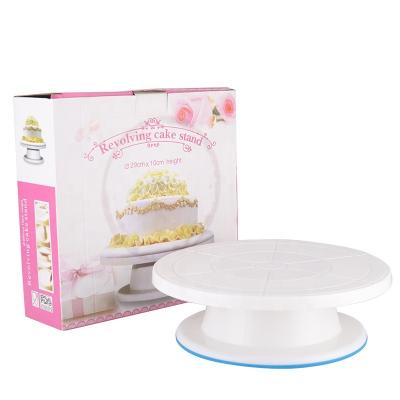 China Viable Wholesale Custom Rotating Plastic Cake Stand Cake Turntable Decorating Tools for sale