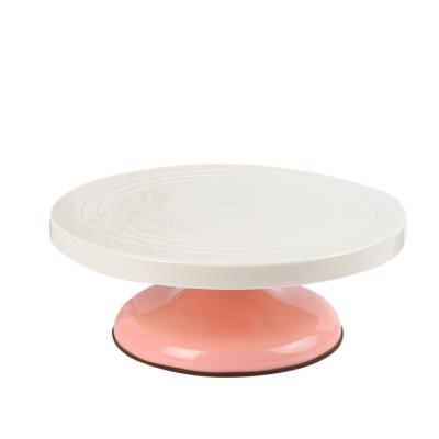 China Viable High Quality Biscuit Pan Anti-Slip Plastic Pastry Baking Ensure Decorating Tool Turning Cake Stand Plastic Turntable for sale