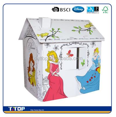 China Recyclable BSCI & FSC& FAMA Corrugated Cardboad Kids Paper Playhouse for sale