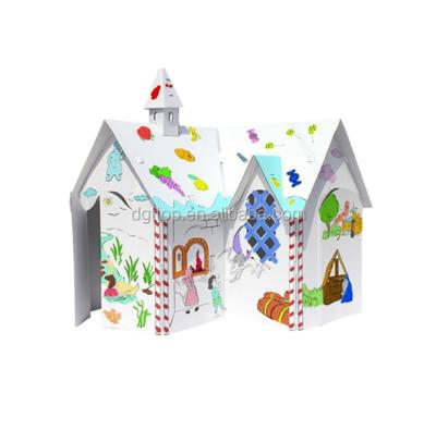 China FAMA and BSCI Dongguan Factory Recyclable Cardboard Paper Playhouse for Children Drawing and Playing for sale