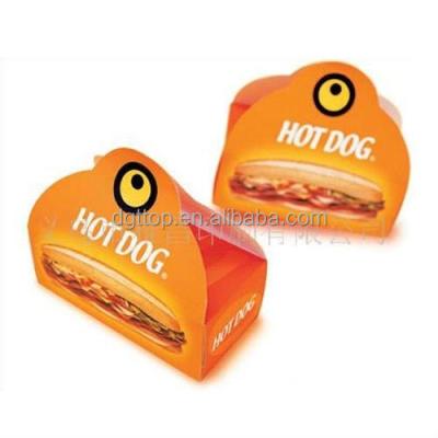 China Recycled Materials Wholesale Hot Dog Paper Box With Carrier for sale