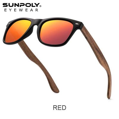 China Custom Logo Pilot TAC Polarized Wooden Bamboo Sunglasses CE Uv400 Protection for sale