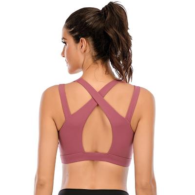 China High Quality Breathable Adjustable Strap Sports Bra For Women Loose Yoga Cut 2021 Gym Cross Bras With for sale